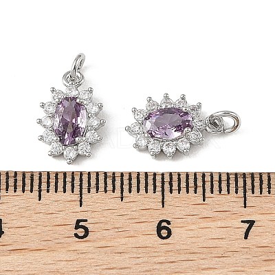 SHEGRACE Brass Micro Pave Cubic Zirconia Pendants XGRQ2O700-446E-P-1