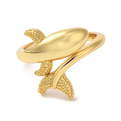 Rack Plating Brass Cuff Rings for Women RJEW-G325-04B-G-1