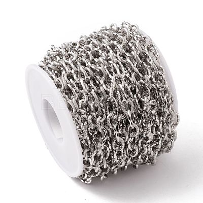 Tarnish Resistant 304 Stainless Steel Twist Oval Link Chains CHS-E022-01P-1
