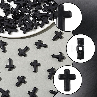 200Pcs Opaque Acrylic Beads SACR-FS0001-40B-1