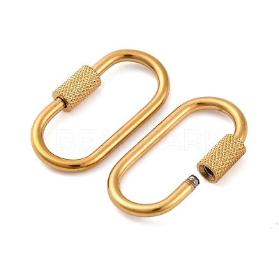 Ion Plating(IP) 304 Stainless Steel Screw Carabiner Lock Charms STAS-K192-01G-1