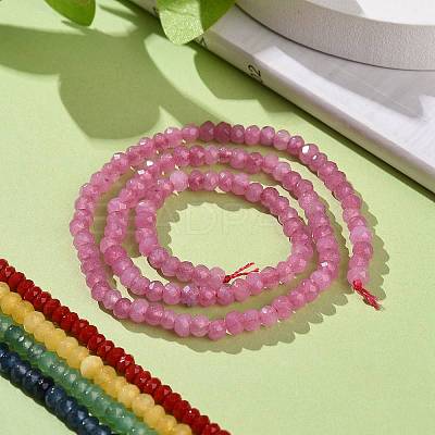 Dyed Natural Malaysia Jade Rondelle Beads Strands G-E316-2x4mm-M-1