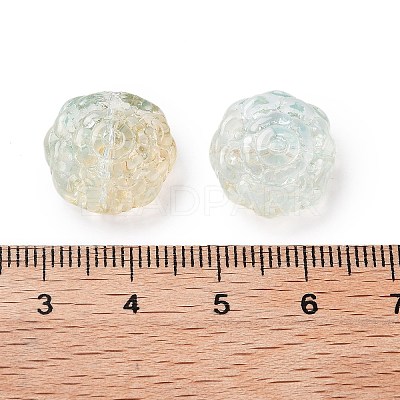 Spray Painted Transparent Glass Beads GLAA-D038-01C-1