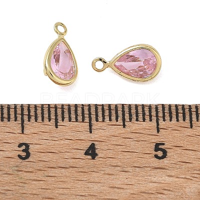 Brass Pave Cubic Zirconia Charms CU-CBABEB3-04G-02-1