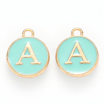 Golden Plated Alloy Enamel Charms X-ENAM-S118-05A-1
