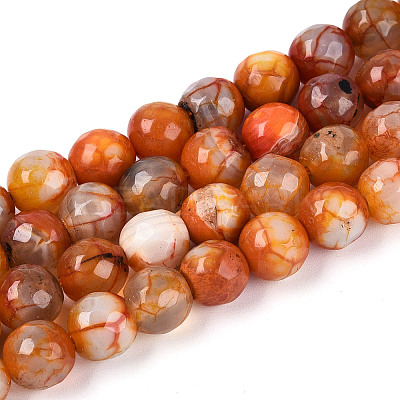 Dyed & Heated Natural Fire Crackle Agate Beads Strands G-N359-01A-06-1