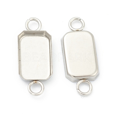 Tarnish Resistant 201 Stainless Steel Cabochon Connector Settings STAS-H143-23P-1
