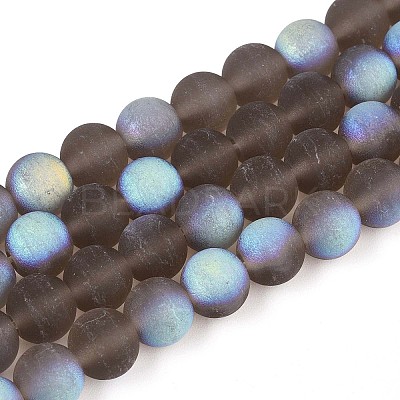 Frosted Transparent Glass Beads Strands GLAA-T032-T8mm-MBB02-1