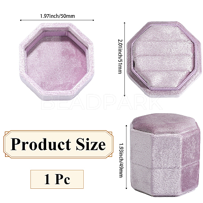 Velvet Cover Plastic Couple Ring Box VBOX-WH20003-001J-1
