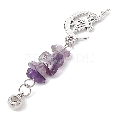 Mixed Gemstone Chip Pendants PALLOY-JF02239-1