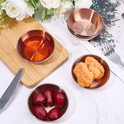 6Pcs Stainless Steel Dipping Bowls AJEW-CP0009-70RG-1