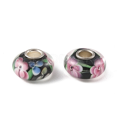 Lampwork & Brass Core European Beads LAMP-P019-01P-22-1