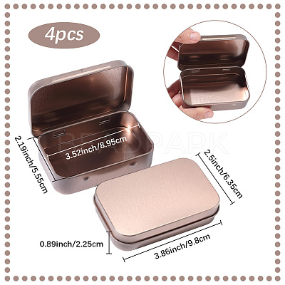 4Pcs Iron Jewelry Storage Boxes with Hinged Lid CON-SP0001-20C-1