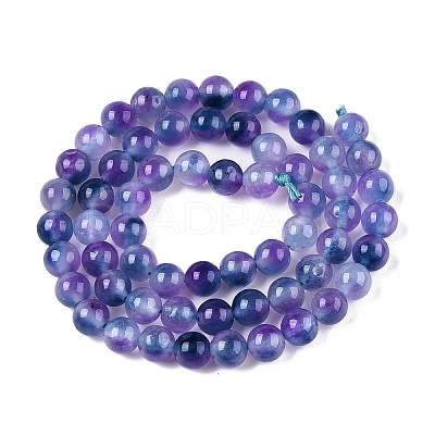 Dyed Natural White Jade Beads Strands G-T138-6mm-210-4-1