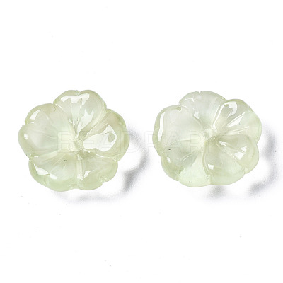 Transparent Spray Painted Imitation Jade Glass Beads GLAA-Q089-003-E002-1