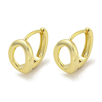 Oval Brass Hoop Earrings EJEW-L211-011C-G-1