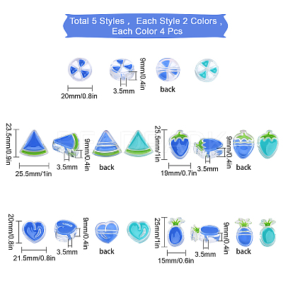40Pcs 10 Style Transparent Enamel Acrylic Beads TACR-SC0001-09A-1