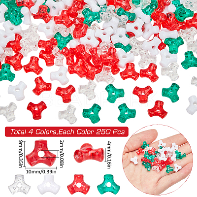 1000Pcs 4 Colors Plastic Beads KY-SC0002-20-1
