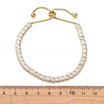 304 Stainless Steel Pave Clear Cubic Zirconia Tennis Bracelets BJEW-G754-03G-02-1