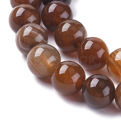 Natural Striped Agate/Banded Agate Beads Strands X-G-G582-8mm-55-1