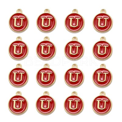 Golden Plated Alloy Enamel Charms ENAM-S118-03U-1