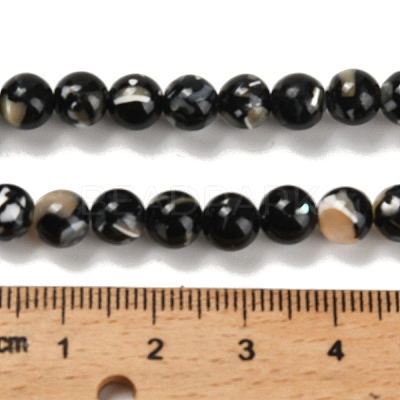 Assembled Synthetic Stone and Trochus Shell Beads Strands G-B128-08B-04-1