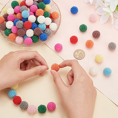 110Pcs 11 Colors ABS Plastic Imitation Pearl Beads KY-AR0001-21-1