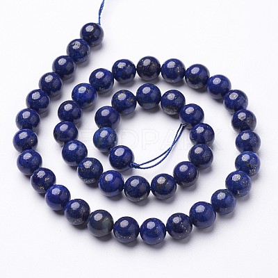 Dyed Grade A Natural Lapis Lazuli Beads Strands GSR8mmC123-1