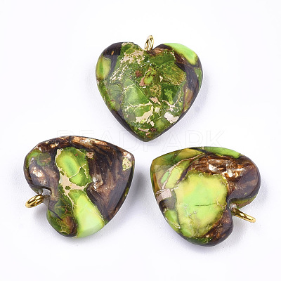 Assembled Bronzite and Imperial Jasper Pendants X-G-T111-04H-1