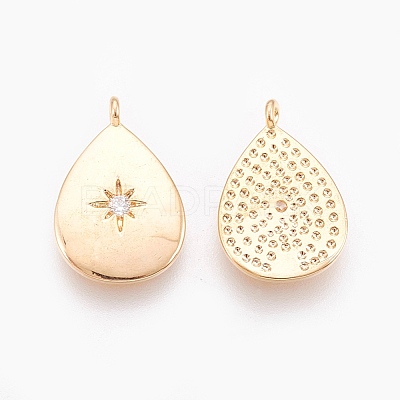 Brass Cubic Zirconia Charms X-KK-S341-27-1