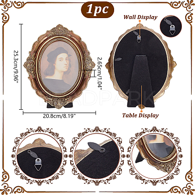 Resin with Glass Photo Frame Stand AJEW-WH0314-485-1