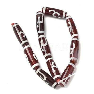 Rice Shape Tibetan Style dZi Beads Strands G-A269-A12-01-1