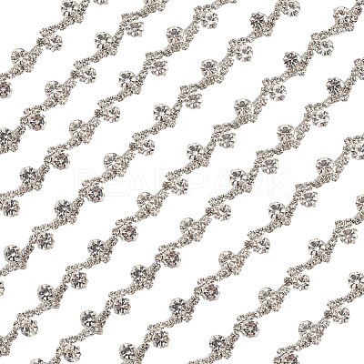S-shaped Glass Rhinestone and Iron Cup Chains DIY-WH20032-25S-01-1