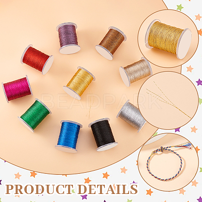 10 Rolls 10 Colors Waxed Nylon Cord DIY-WH0656-17A-1