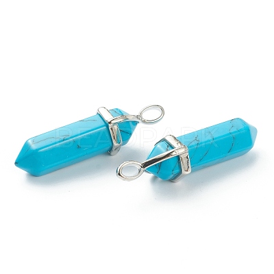 Synthetic Turquoise Pointed Pendants G-M378-01P-A28-1