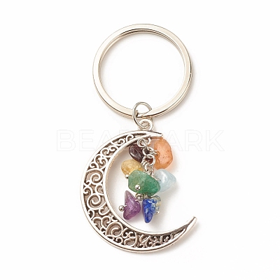 Mixed Mixed Stone and Tibetan Style Alloy Keychain KEYC-JKC00322-1