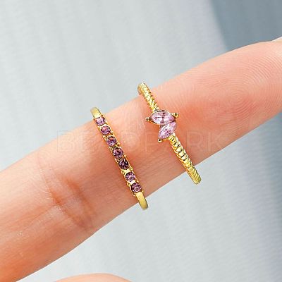 2Pcs Alloy with Rhinestone Cuff Rings FS-WGCB7EB-01-1