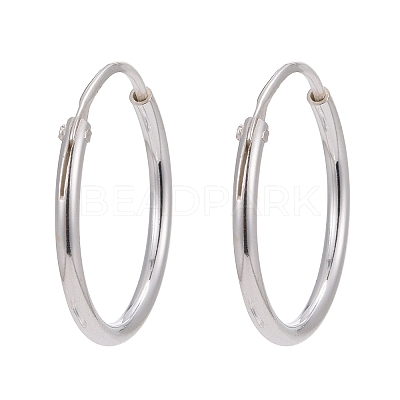 925 Sterling Silver Hoop Earring Findings STER-E062-05B-S-1