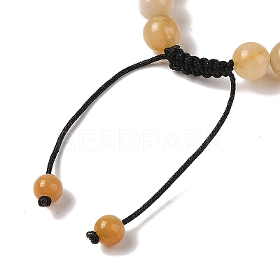 8mm Round Natural Topaz Jade Braided Bead Bracelets BJEW-C067-01B-24-1