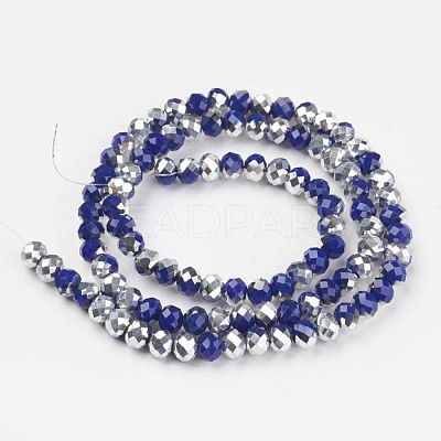 Electroplate Opaque Glass Beads Strands EGLA-A034-P6mm-M14-1