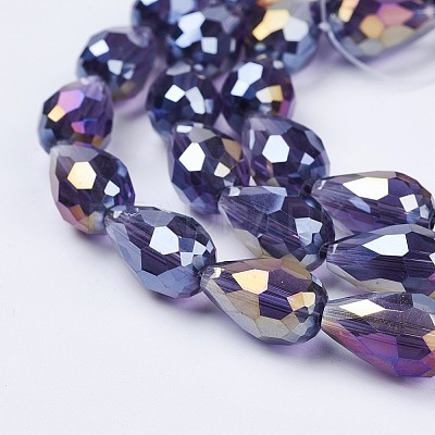 Electroplate Glass Beads Strands LS-EGLA-D015-15x10mm-07-1