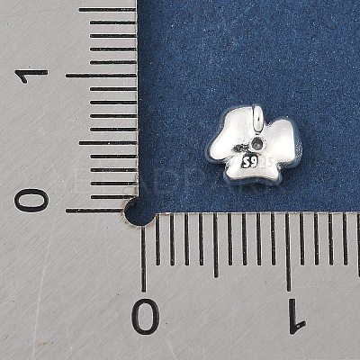 925 Sterling Silver Micro Pave Clear Cubic Zirconia Flower Charms STER-R013-09S-1