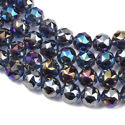 Transparent Electroplate Glass Beads Strands EGLA-N002-34C-B17-1