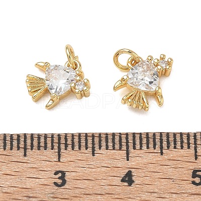 Ocean Brass Pave Clear Cubic Zirconia Pendants CU-CBAF3CF-02N-01-1