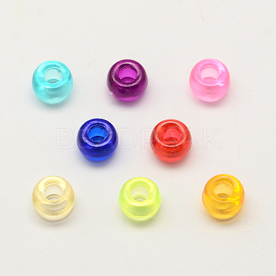 Transparent Acrylic European Beads X-MACR-Q156-02-1
