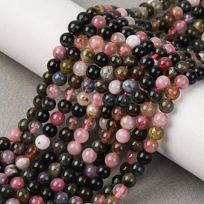 Natural Multicolor Tourmaline Beads Strands G-K402-A01-4mm-1