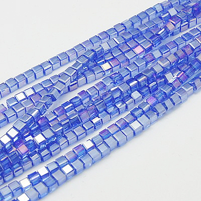 Electroplate Glass Beads Strands EGLA-D018-4x4mm-79-1