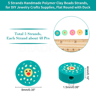 5 Strands Handmade Polymer Clay Beads Strands 