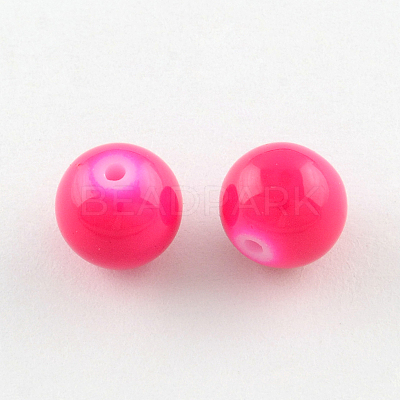 Painted Glass Bead Strands DGLA-S071-8mm-B10-1