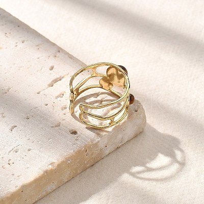 Natural Tiger Eye Finger Rings STAS-Z112-05G-03-1
